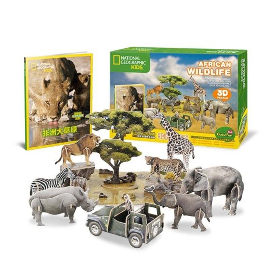Puzzle 3D Dam Electronics Afrique Sauvage National Geographic 54,4 x 48 x 21,5 cm