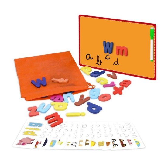 Jeu d’orthographe Dam Electronics avec lettres en bois et tableau blanc