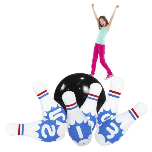 Aufblasbares Bowling-Spiel Dam Electronics Ball und 6 Kegeln