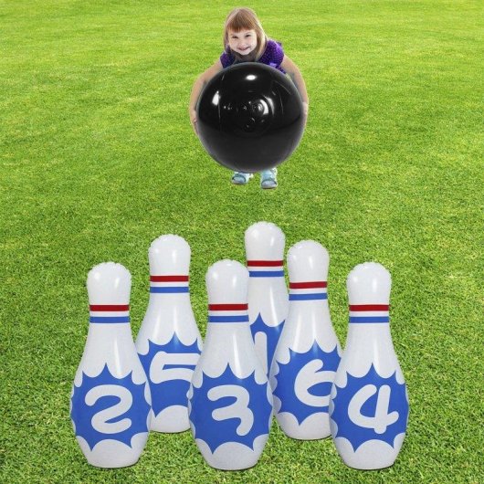 Aufblasbares Bowling-Spiel Dam Electronics Ball und 6 Kegeln