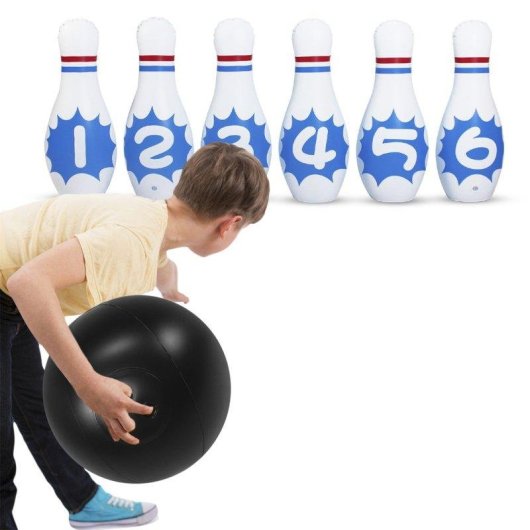 Aufblasbares Bowling-Spiel Dam Electronics Ball und 6 Kegeln