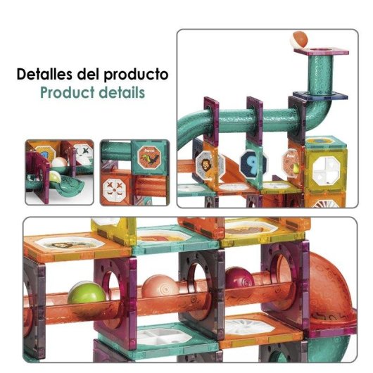 Jeu de course de billes magnetiques Dam Electronics 156 Pieces