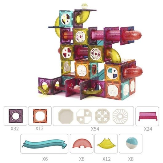 Jeu de course de billes magnetiques Dam Electronics 156 Pieces
