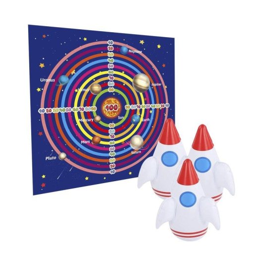 Jeu de lancer Dam Electronics avec cible et 3 fusées gonflables