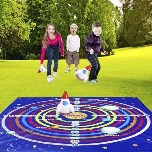 Jeu de lancer Dam Electronics avec cible et 3 fusées gonflables