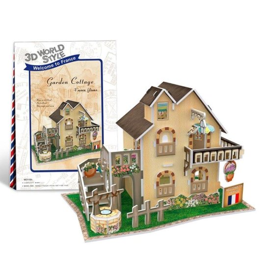 Puzzle 3D Dam Electronics World Style Estilo Clasico Francia Casa Con Jardin