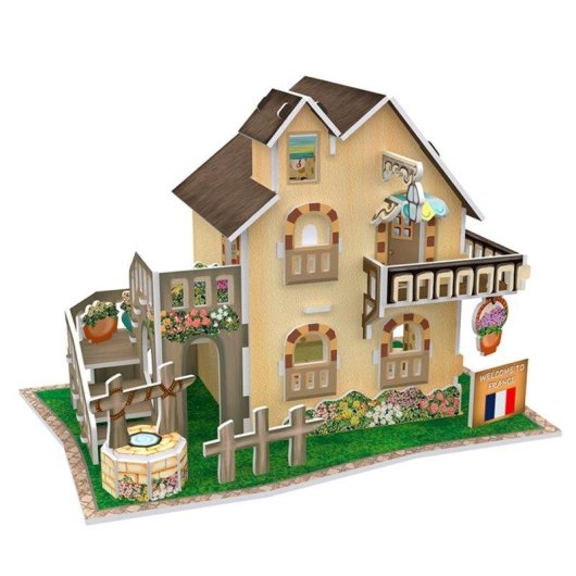 Puzzle 3D Dam Electronics World Style Estilo Clasico Francia Casa Con Jardin