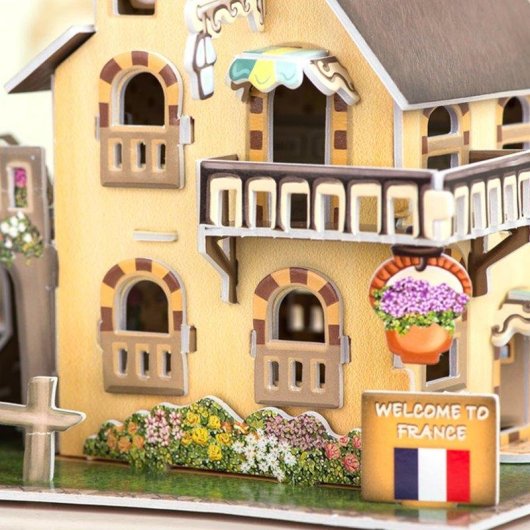 Puzzle 3D Dam Electronics World Style Estilo Clasico Francia Casa Con Jardin