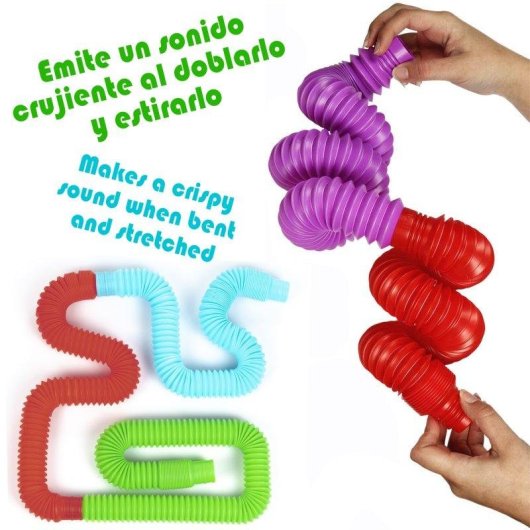 Tube XL Pop Dam Electronics Jouets sensoriels qui se plient, s'etirent et se connectent