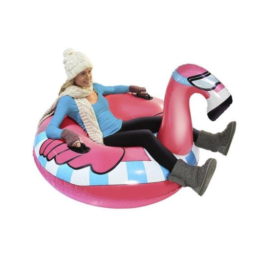 Colchoneta Hinchable Flamenco Dam Electronics Para Nieve y Agua Con Asas 120x130cm