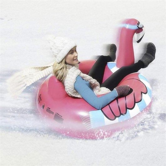 Colchoneta Hinchable Flamenco Dam Electronics Para Nieve y Agua Con Asas 120x130cm