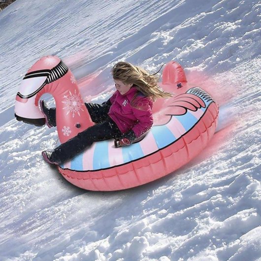 Colchoneta Hinchable Flamenco Dam Electronics Para Nieve y Agua Con Asas 120x130cm