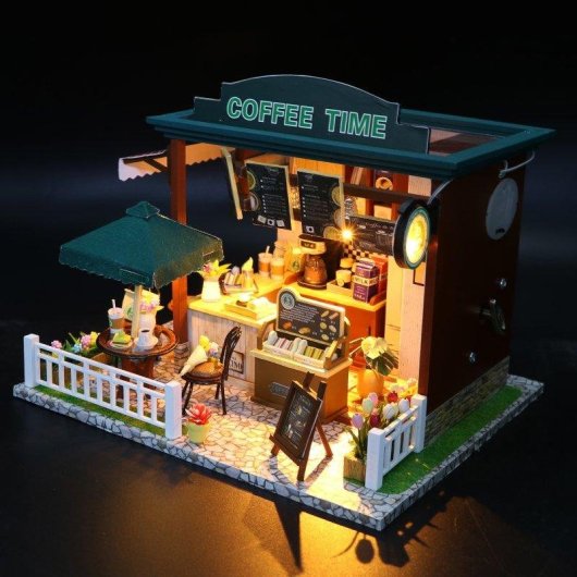 Maquette bois 3D Coffee Time 20x16x16 cm Dam Electronics