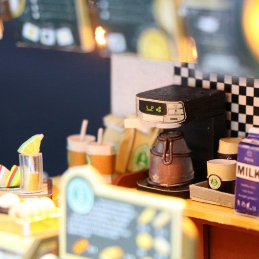 Maquette bois 3D Coffee Time 20x16x16 cm Dam Electronics
