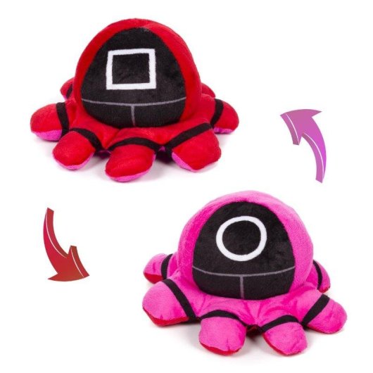 Pluche Dam Electronics Pau Squid 20 cm Omkeerbaar Twee Gezichten