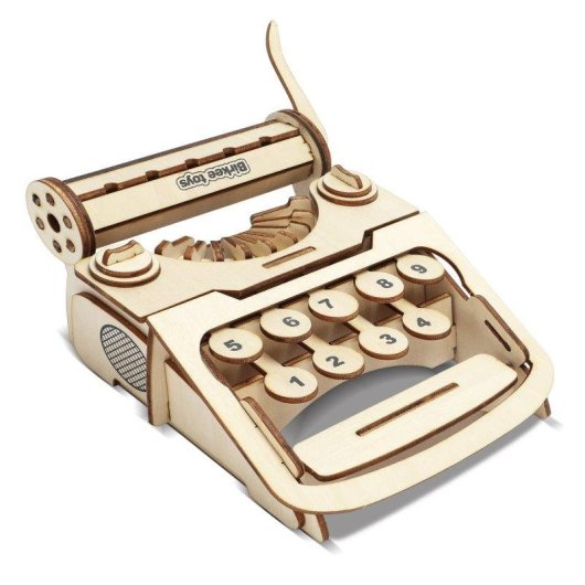 Puzzle Dam Electronics 3D Legno Macchina Da Scrivere 48 Pezzi