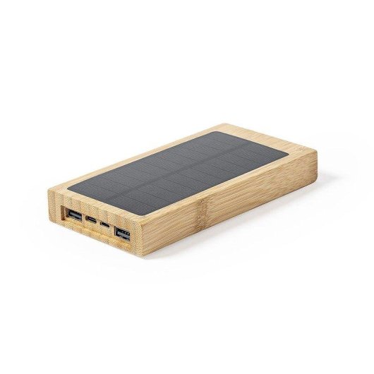 Power Bank Dam Electronics Bambú Qi 5W 10000 mAh Carga Solar 2 USB y 1 Tipo C