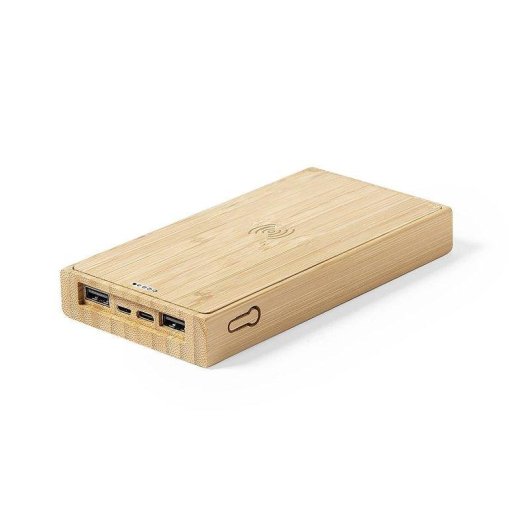 Power Bank Dam Electronics Bambú Qi 5W 10000 mAh Carga Solar 2 USB y 1 Tipo C