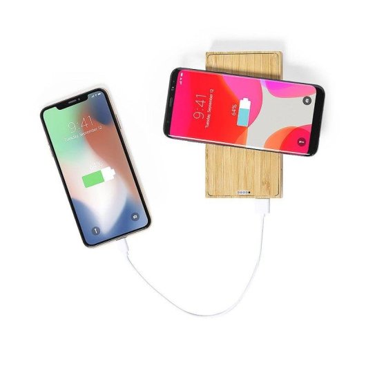 Power Bank Dam Electronics Bambú Qi 5W 10000 mAh Carga Solar 2 USB y 1 Tipo C
