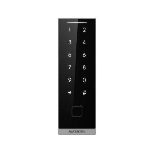 Controlo de Acessos Hikvision Cartão MF DESFire, teclado, PIN e Bluetooth