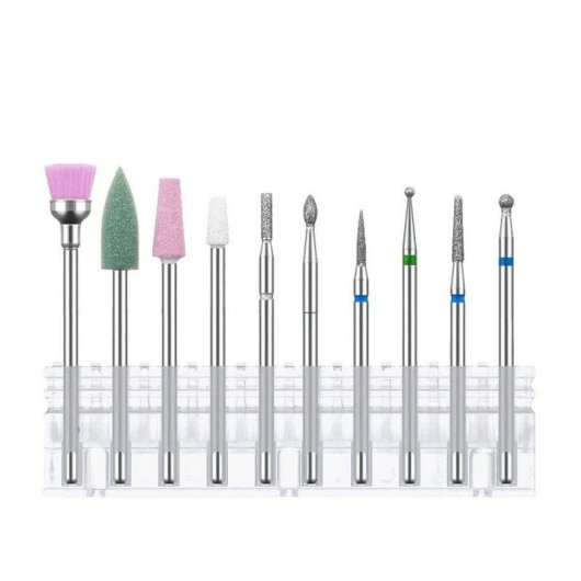 Nagelfräseraufsatz Dam Electronics, 10 Typen, mittlere Körnung