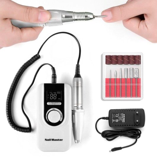 Pulidora de Uñas Dam Electronics Batería Recargable 30.000 RPM 12 Cabezales
