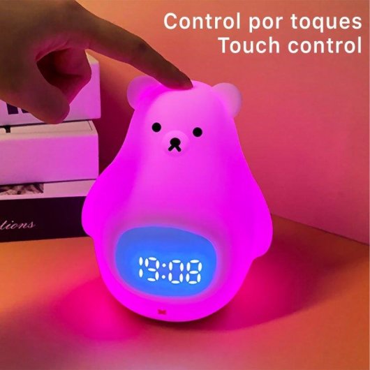 Wekker Dam Electronics ijsbeer met RGB-nachtlamp en afstandsbediening
