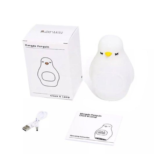 Réveil Dam Electronics Pingouin Lumière Nocturne Réglable 1200 mAh