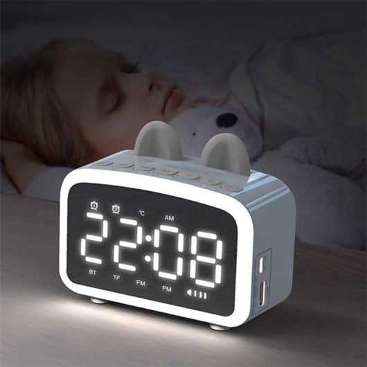 Réveil Dam Electronics LCD Bluetooth Radio FM Thermomètre Lumière Nocturne