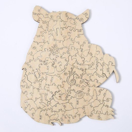 Puzzle en bois Dam Electronics DIY Silhouette Panda A5 multicolore