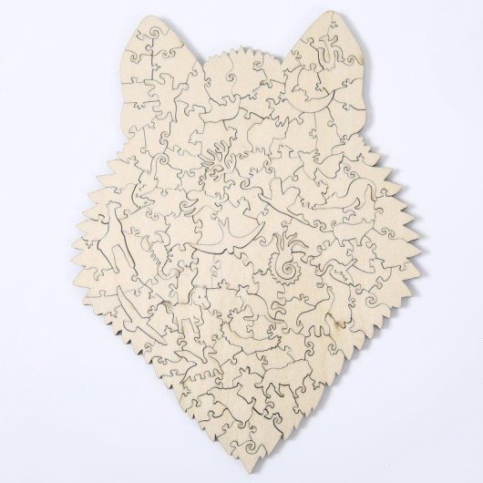 Puzzle Dam Electronics Puzzle en Bois DIY Forme Silhouette Loup
