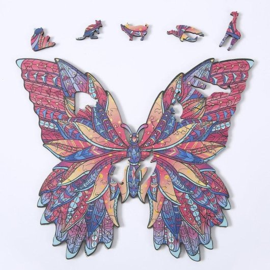 Puzzle en bois Dam Electronics Silhouette Papillon A3 Multicolore
