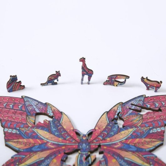 Puzzle en bois Dam Electronics Silhouette Papillon A3 Multicolore