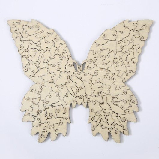 Puzzle en bois Dam Electronics Silhouette Papillon A3 Multicolore