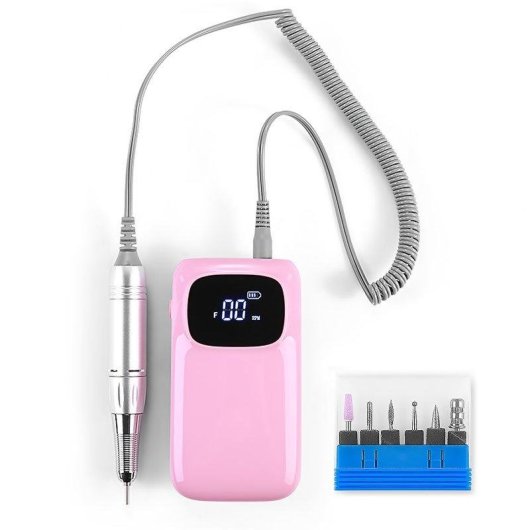 Pulidora de Uñas Dam Electronics 25W 35.000 RPM Recargable 6 Cabezales y 6 Limas