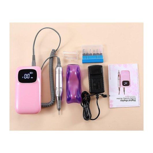 Pulidora de Uñas Dam Electronics 25W 35.000 RPM Recargable 6 Cabezales y 6 Limas
