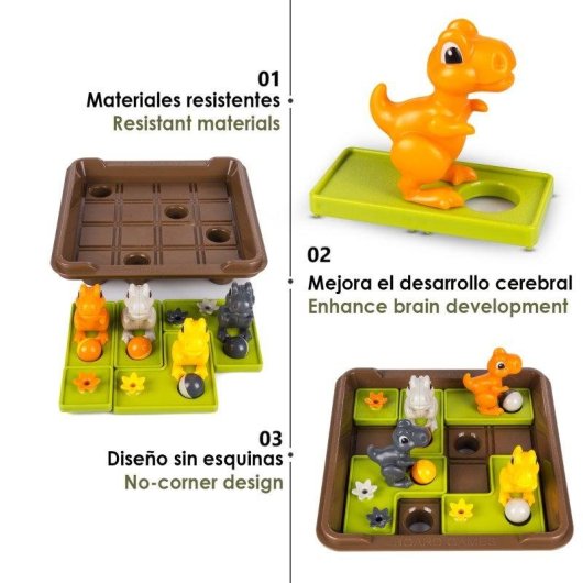 Jeu de société Dam Electronics Défi Dinosaures 60 défis 5 niveaux