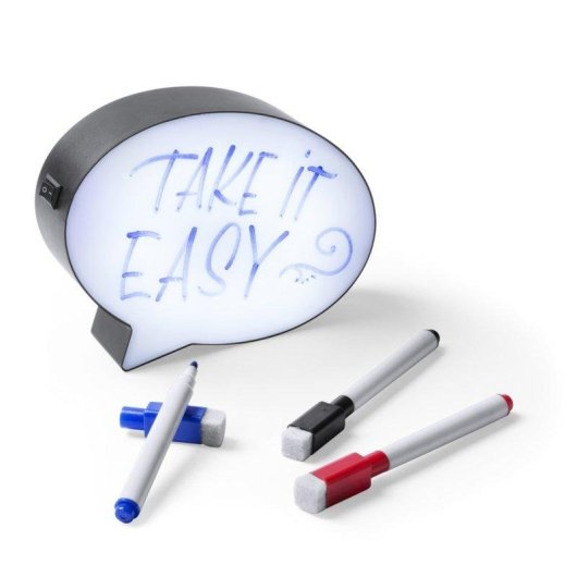 Tableau sandwich Nathan Dam Electronics LED interieur et feutres bleu noir et rouge