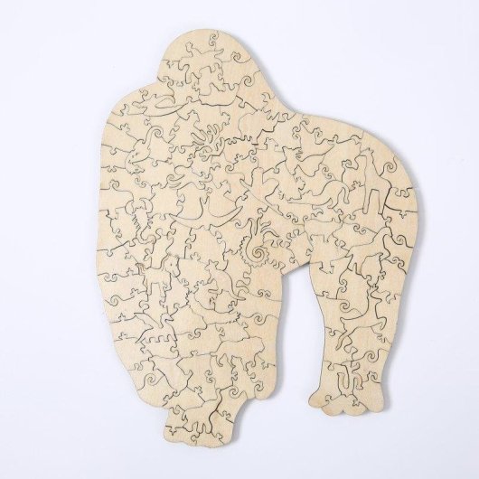 Puzzle en bois Dam Electronics Silhouette Gorille A3 Multicolore DIY