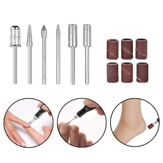 Nagelfeilen Kit Dam Electronics 6 Typen und 6 Aufsaetze