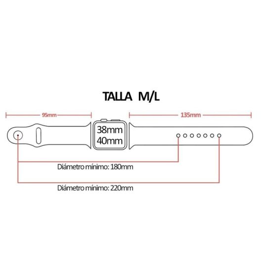 Bracelet de sport silicone Dam Electronics 38/40/41mm M/L