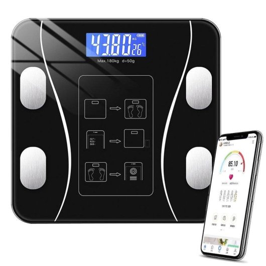 Balance connectée Dam Electronics jusqu’à 180 kg, 12 mesures, Bluetooth