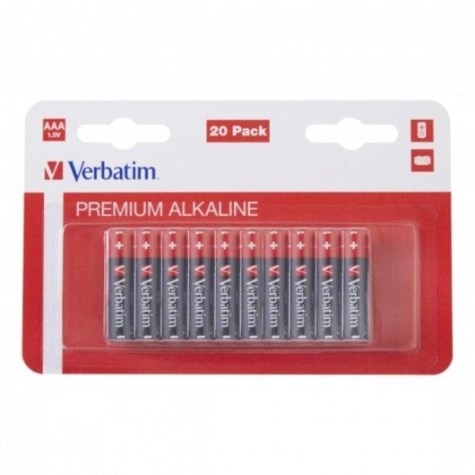 Pilha Verbatim AAA LR03 alcalina 1,5 V, 20 unidades