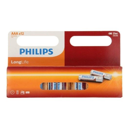 Pila Philips LongLife R03 AAA 1,5 V cloruro di zinco