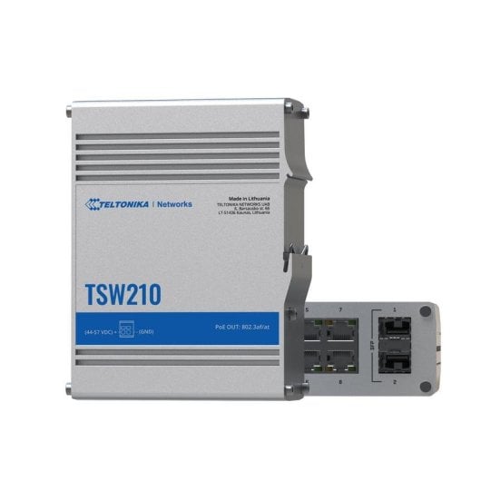 Switch Teltonika TSW210 Industrial Gigabit 8x RJ45 + 2x SFP IP30 7-57 V
