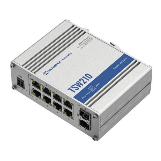 Switch Teltonika TSW210 Industrial Gigabit 8x RJ45 + 2x SFP IP30 7-57 V