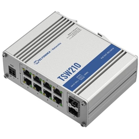 Switch Teltonika TSW210 Industrial Gigabit 8x RJ45 + 2x SFP IP30 7-57 V