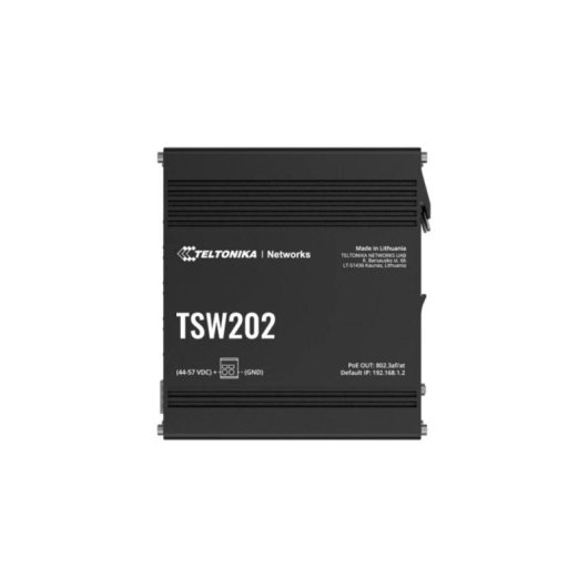 Switch Industrial Teltonika TSW202 PoE+ 8x Gigabit RJ45 2x SFP 20 Gbps Carril DIN