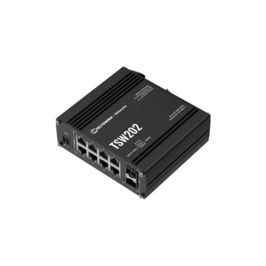 Switch Industrial Teltonika TSW202 PoE+ 8x Gigabit RJ45 2x SFP 20 Gbps Carril DIN
