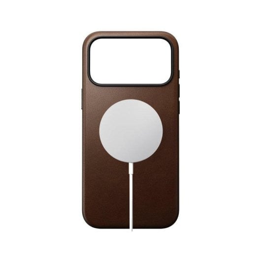 Capa Nomad Modern Leather Case couro castanho MagSafe Qi2 para iPhone 17 Pro Max